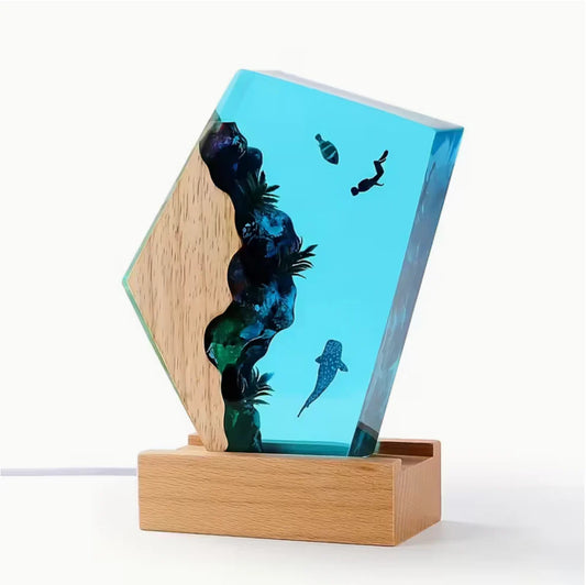 Turtle, Whale & Jellyfish Resin Lamp