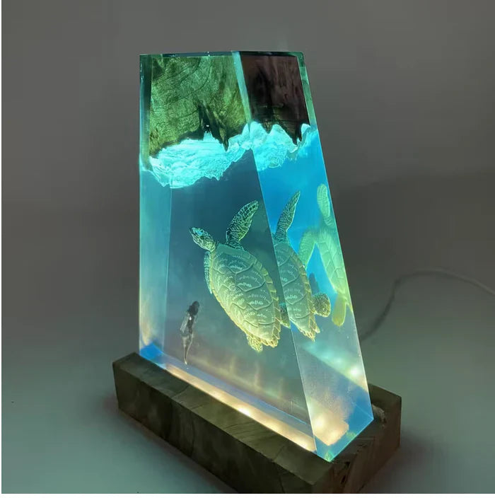 Large Turtle Resin Lamp